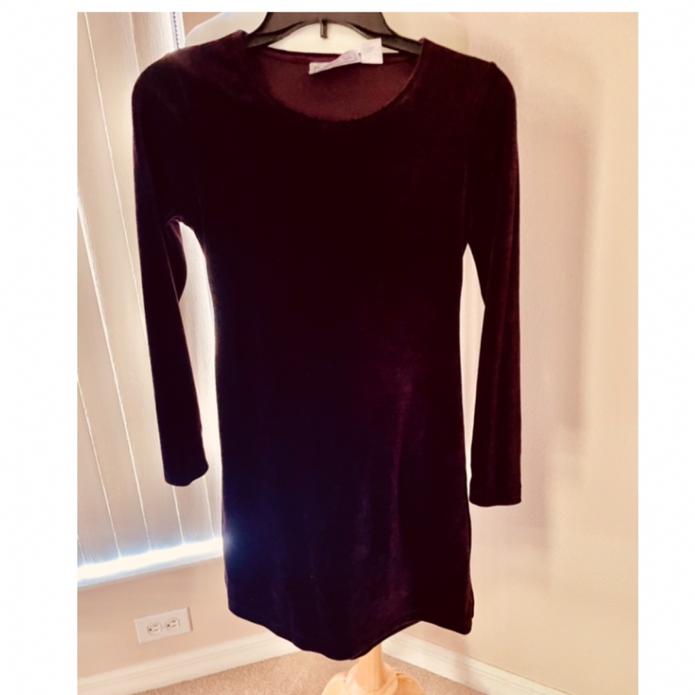 velvet burgundy spandex  a-line mini dress small